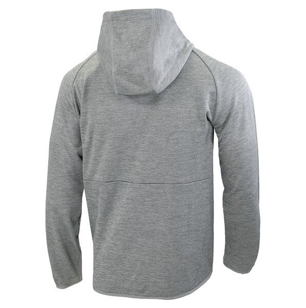 A plain light gray backing with a hood.